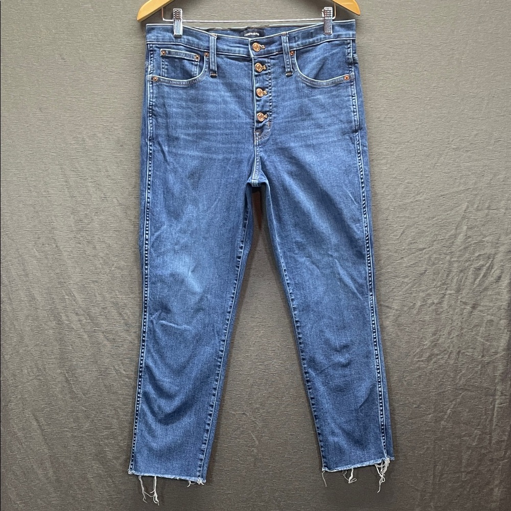 J. Crew Blue Ankle Jeans‎ with Frayed Hem